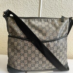 Gucci Navy Blue and Gray Crossbody Bag